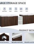 Monterey Series 84" Double Floating Bathroom Vanity in California Walnut with Side Cabinet and Integrated Sink