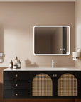 40"x32" Rectangular Framed Dimmable Anti-Fog LED Wall Bathroom Vanity Mirror