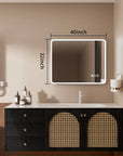 40"x32" Rectangular Framed Dimmable Anti-Fog LED Wall Bathroom Vanity Mirror
