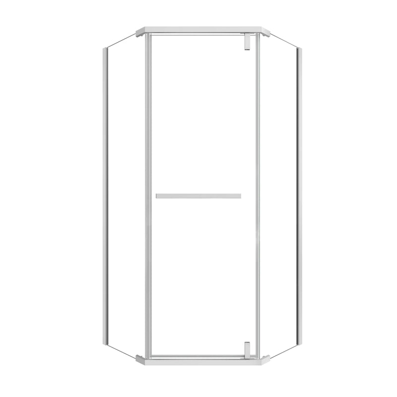 Velora Series 36"W *72"H Semi-Frameless Corner Shower Enclosure, 1/4" Tempered Glass - Matte White
