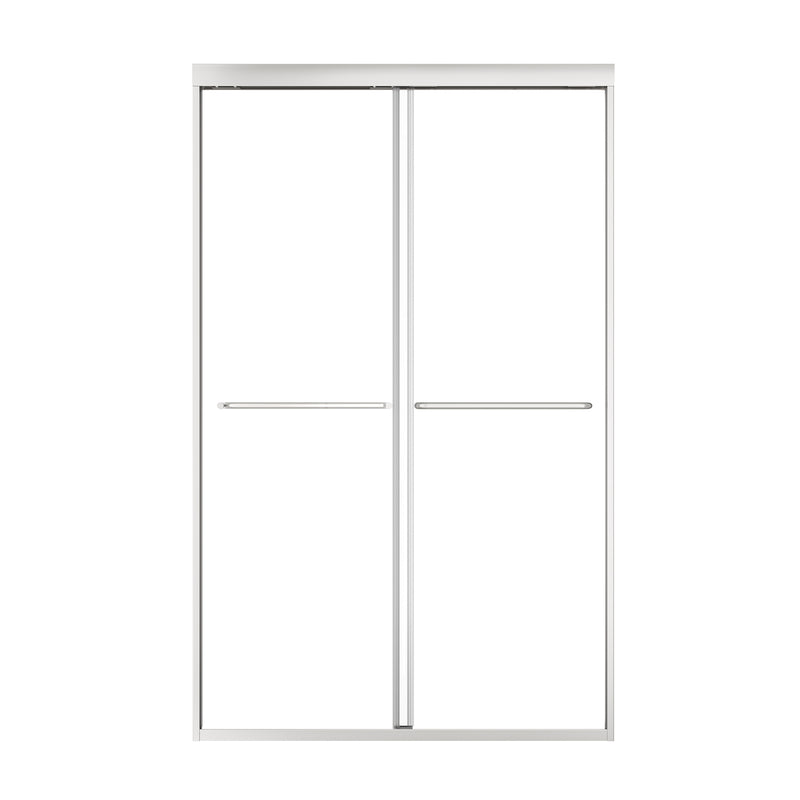 Montra Series 48" x 70" Strong Framed Shower Door with 6mm Tempered Glass in Chrome - No Leaks, No Wobble