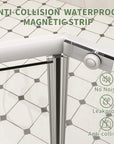36" x 36" x 72" semi-frameless corner angle shower with anti-collision waterproof magnetic strip | Ace Decor