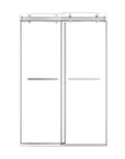 48 x 76 chrome 48 inch sliding shower doors with frameless modern design and dual towel bar handles | Ace Decor