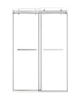 48 in brushed nickel sliding shower door with double towel bars, frameless modern design, and 48 x 76 inch dimensions | Ace Decor