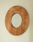 Eon Series 24" Round Rosewood Bathroom Decorative Wall Mirror