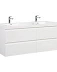 TerraLine Series 71" White Wall-mounted Bathroom Vanity – Double Sinks & 4 Soft-Close Drawers