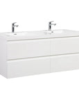 TerraLine Series 71" White Wall-mounted Bathroom Vanity – Double Sinks & 4 Soft-Close Drawers