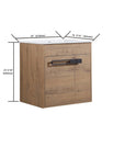 24" freestanding bathroom vanity with sink showing detailed size dimensions and measurements | Ace Decor