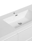 59 inch bathroom vanity with integrated single sink, smooth resin basin, and easy-clean white surface | Ace Decor