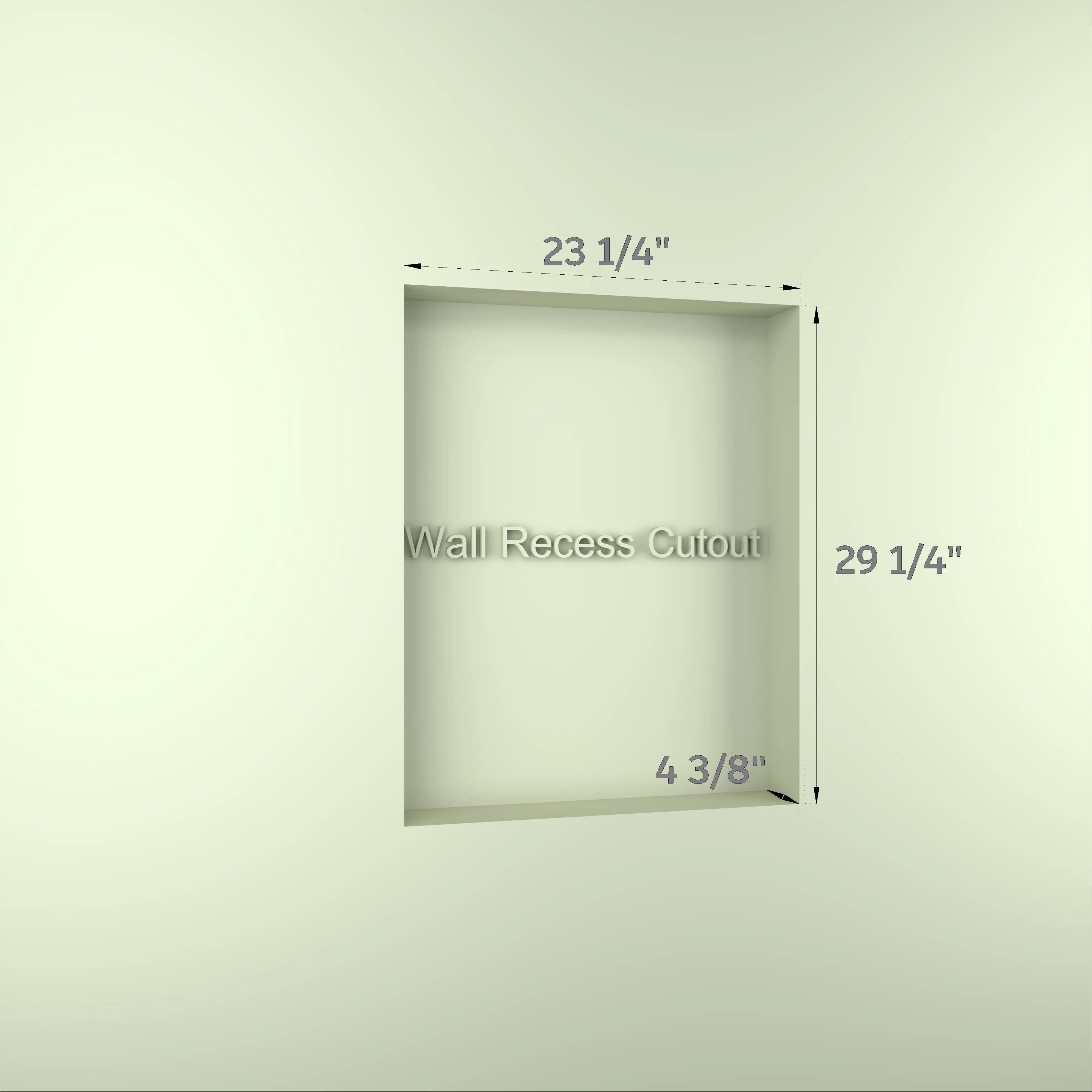 Cutout dimensions required for recessed installation of Pro Shower 24x30 LED Medicine Cabinet.