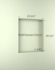 Cutout dimensions required for recessed installation of Pro Shower 24x30 LED Medicine Cabinet.