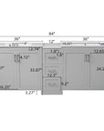 Elysian 84" Freestanding Bathroom Vanity with Double Sinks – Grey