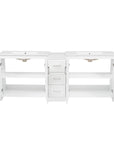 Elysian 84" Freestanding Bathroom Vanity with Double Sinks – White