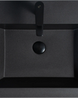 24"-47" Floating Dark Grey Corner Vanity with Matte Black Sink - 2 Soft Close Drawers