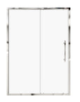 Framed single sliding shower door with stainless steel handle, size 54x72 | Ace Decor