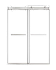 54 x 76 chrome 50-54 sliding shower doors with dual handles and frameless modern design for contemporary bathrooms | Ace Decor
