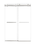 54 x 76 chrome 50-54 sliding shower doors with dual handles and frameless modern design for contemporary bathrooms | Ace Decor