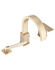 Top view of FLUNIX Brushed Gold Waterfall Roman Tub Faucet Set with handheld shower and lever handle for modern bathrooms.
