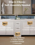 Elysian 84" Freestanding Bathroom Vanity with Double Sinks – White