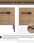 24" freestanding bathroom vanity with sink featuring removable metal legs for freestanding or wall-mounted installation | Ace Decor