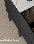 30 inch black bathroom vanities 30 inches with freestanding design and metal support legs | Ace Decor