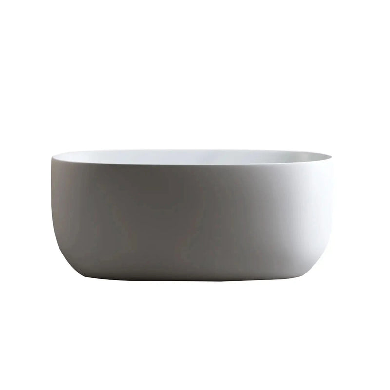 Lissome 51" Freestanding Stone Resin Deep Soaking Bathtub with Overflow & Pop-Up Drain