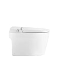 Side view of LUXOVA Smart Bidet Toilet – luxury white smart toilet with heated seat, auto flush, remote control, and night light.