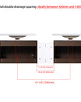 Monterey Series 72" Double Floating Bathroom Vanity in California Walnut with Side Cabinet and Integrated Sink