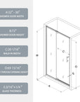 36‘’ x 72'' Black Framed Pivot Shower Door – Easy Access & Watertight Seal