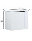 22 inch small white bathroom vanity with detailed dimensions illustration | Ace Decor