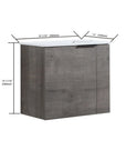 22" floating bathroom vanity sink with size dimensions showing compact wall-mounted design | Ace Decor