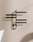 Velin Series 18 x 27 gray electric towel warmer for bathroom with sleek modern wall-mounted design | Ace Decor