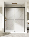 60" x 70" Strong Framed Shower Door with 6mm Tempered Glass in Matte Black - No Leaks, No Wobble