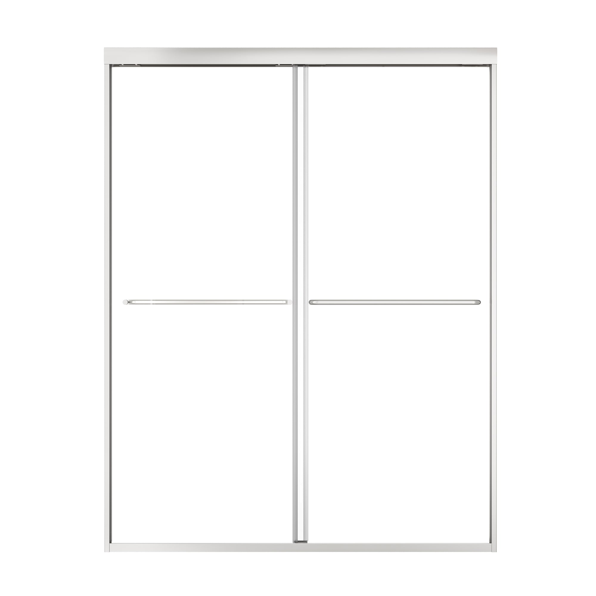 60 x 70 ace bypass framed shower door with minimalist design and sleek handles. | Ace Decor