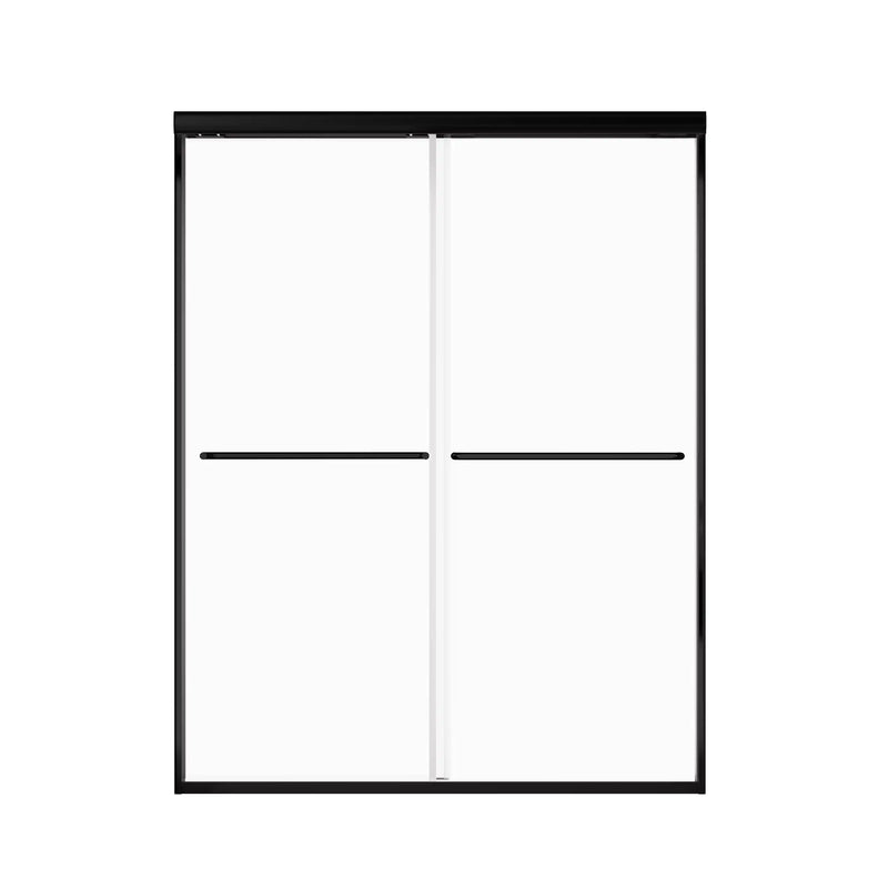 Montra Series 60" x 70" Strong Framed Shower Door with 6mm Tempered Glass in Matte Black - No Leaks, No Wobble