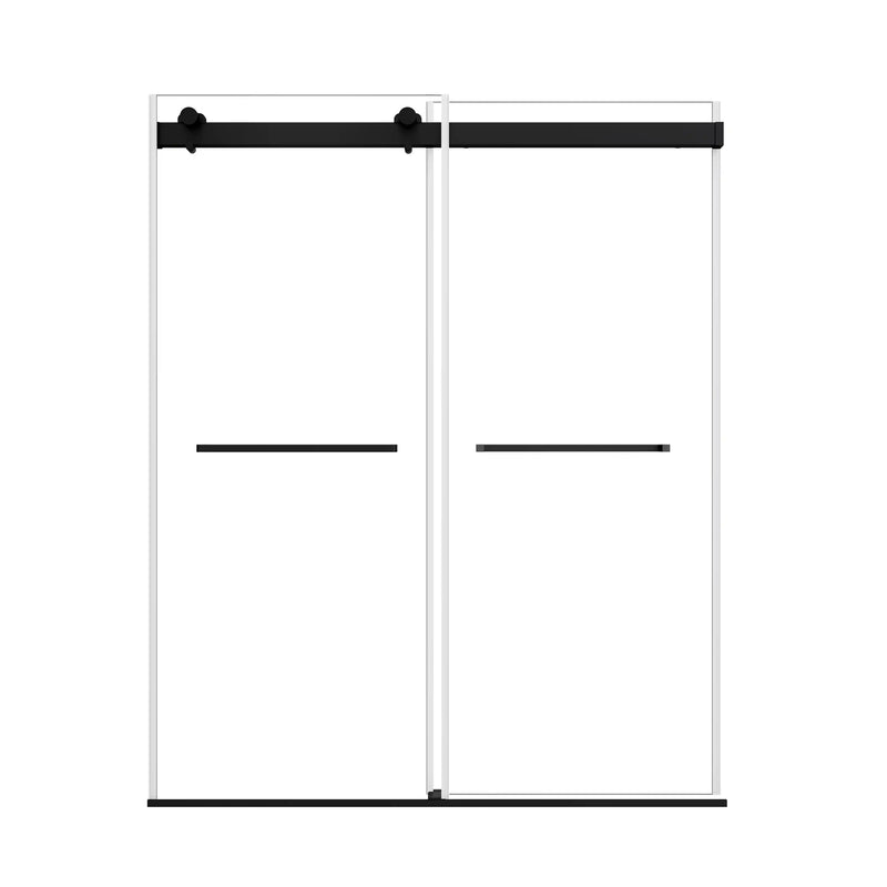Vantelle-S Series 60" x 74" Frameless Double Sliding Shower Door with Soft-Close in Matte Black