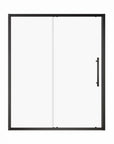 Matte black framed single sliding shower door with stainless steel handle, size 60x72 | Ace Decor