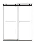 60 x 76 dual sliding shower doors with matte black frame and handles, modern framed design for contemporary bathrooms | Ace Decor