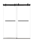 60 x 76 dual sliding shower doors with matte black frame and handles, modern framed design for contemporary bathrooms | Ace Decor