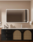 60"x36" Rectangular Framed Dimmable Anti-Fog LED Wall Bathroom Vanity Mirror