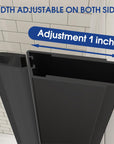 Zerra Series 34" W x 72" H Matte Black Semi-Frameless Pivot Shower Door