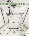 Velora Series 36"W *72"H Semi-Frameless Corner Shower Enclosure, 1/4" Tempered Glass - Matte Black