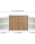 Floating Bathroom Cabinet with Sink & Soft-Close Doors - Ideal for Small Bathrooms color: Imitative Oak | size: 48 inch | combination: Two Side Cabinets