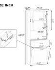 Dimensions of the 69.92” White Tall Bathroom Linen Cabinet