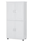 62”(H) Freestanding Bathroom Floor Storage Cabinet, 4 Adjustable Shelves