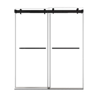 66 x 76 double sliding shower doors frameless design with matte black handles and smooth-glide top rail for modern bathrooms | Ace Decor
