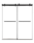 66 x 76 double sliding shower doors frameless design with matte black handles and smooth-glide top rail for modern bathrooms | Ace Decor