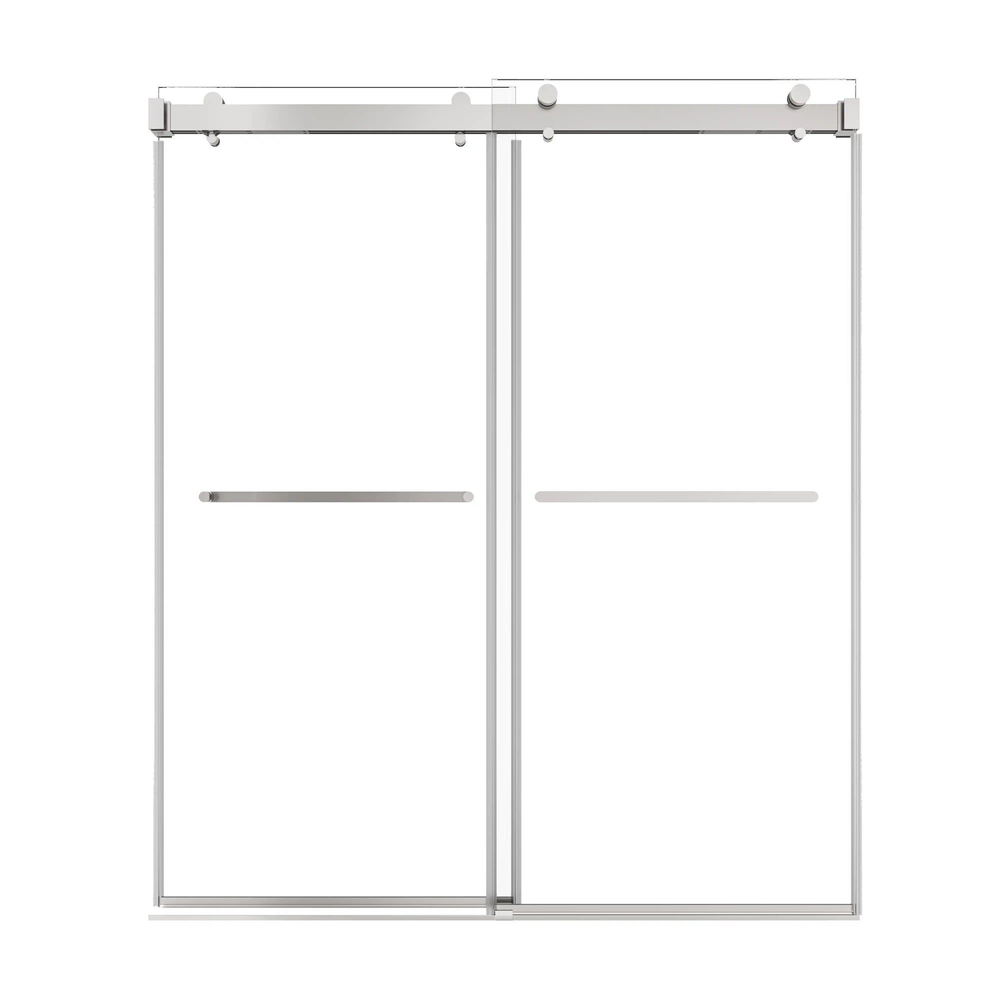 Verta Series 66" x 76" Double Sliding Frameless Shower Door with 10mm Tempered Glass - Chrome