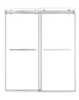 Verta Series 66" x 76" Double Sliding Frameless Shower Door with 10mm Tempered Glass - Chrome