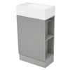18.6" Textured Gray Bathroom Vanity Cabinet with Sink And Two-tier Shelf
